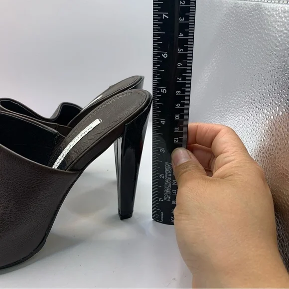 Diane Von Furstenberg heels flip flop open toe Women's Brown 9M Made in Italy - Picture 3 of 8